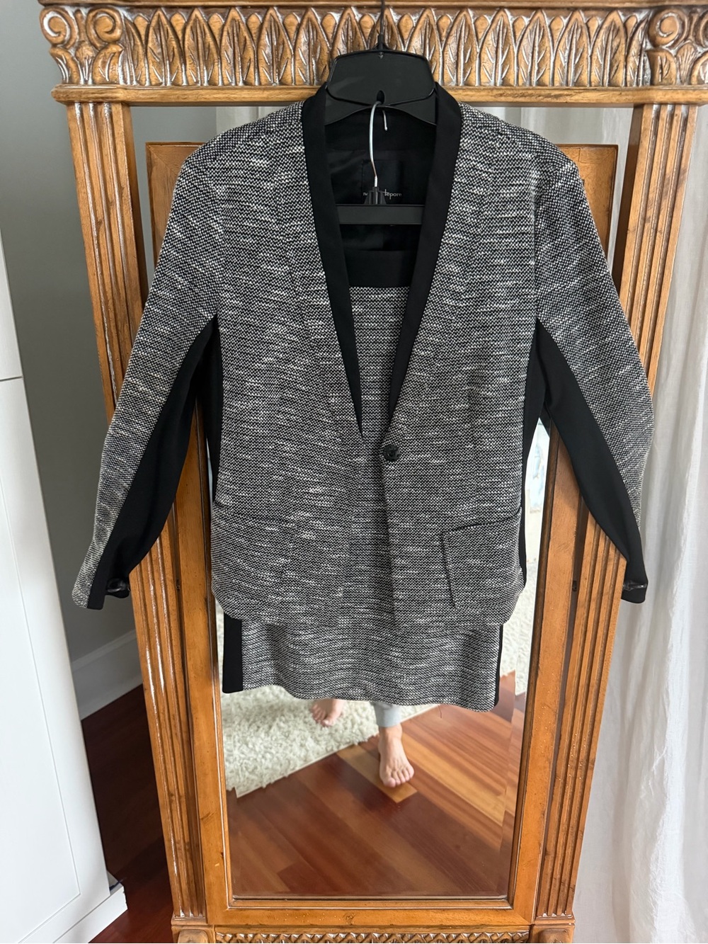 Nanette Lepore Black and Gray Textured Blazer